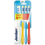 Jordan - Total Clean Tandenborstels Soft - 4 stuks