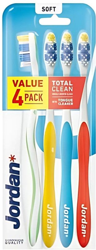 Jordan - Total Clean Tandenborstels Soft - 4 stuks