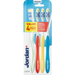 Jordan - Total Clean - Tandenborstels Medium - 4 Tandenborstels