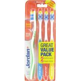 Jordan Tandenborstel Total Clean Medium Set Van 4 Stuks Voordeelverpakking