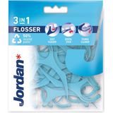 Jordan - 3-in-1 Flosser - 50 Stuks - Gewaxte Floss - Tongschraper