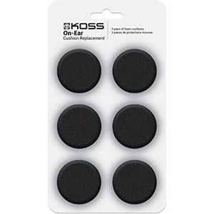 Koss Set van 6 oorkussentjes in schuim voor koptelefoons Portapro, KSC7, KSC11/12, KSC75/T, KTXPro 1, KTX8/16, PTX6/CX6, Porta Pro 1/2/Junior/Sporta Pro, UR5, zwart