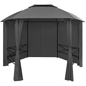 Tuintent Paviljoen Tent met Gordijnen Zeshoekig 360x265 cm