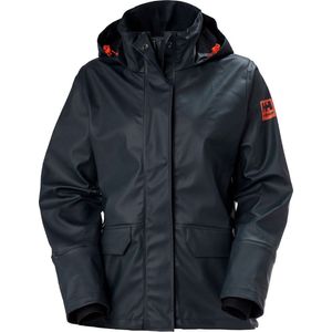 Helly-Hansen Luna/Gale waterdichte regenjas voor dames met verstelbare opvouwbare capuchon in kraag, zakken en neopreen manchetten, marineblauw Medium