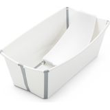 Stokke Flexi Bath (Wit) met ondersteuning voor pasgeborenen - Duurzaam en gemakkelijk op te bergen - Handig thuis of op reis - Geschikt voor pasgeborenen en tot 4 jaar