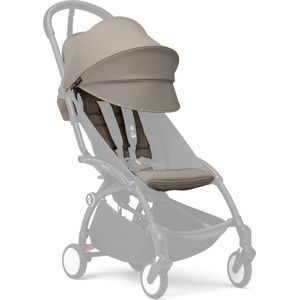 Stokke YOYO 6+ Color Pack, Taupe - Alleen textiel: zitkussen, uitschuifbare luifel en achterzak met ritssluiting - Vereist YOYO-frame (apart verkrijgbaar)