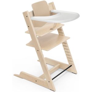 Stokke Tripp Trapp kinderstoel (naturel), Stokke dienblad (wit) - Incl. Tripp Trapp stoel, babyset 2 voor kinderen van 6-36 maanden en Stokke dienblad - Verstelbaar, ergonomisch en gemakkelijk schoon