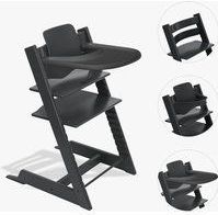 STOKKE® Tripp Trapp® Kinderstoel beuken zwart incl. dienblad zwart en Babyset V2 zwart