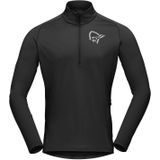 Norrona - Fjørå Equaliser Long Sleeve Zip Top - Zwart - Herenshirt