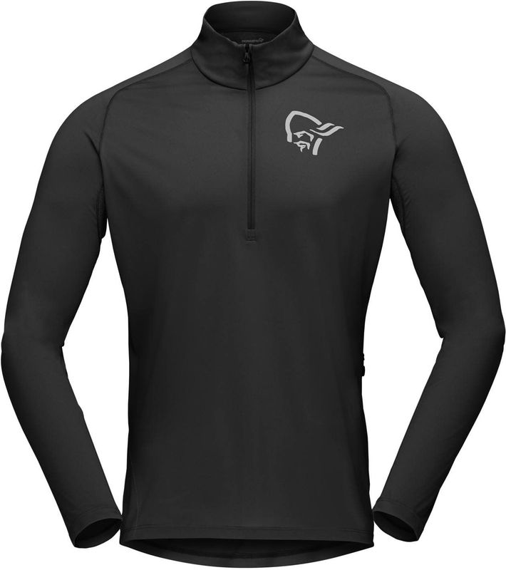 Norrona - Fjørå Equaliser Long Sleeve Zip Top - Zwart - Herenshirt