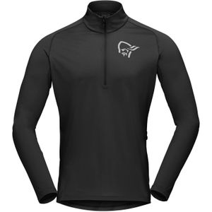 Norrona - Fjørå Equaliser Long Sleeve Zip Top - Zwart - Herenshirt