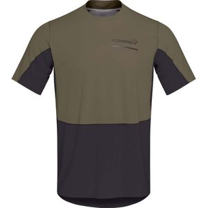 Norrona - Senja Equaliser Lightweight - T-Shirt - Olive Night - Voor Heren van Gerecycled Polyester