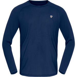 Norrona - Femund Pureull Long Sleeve - Indigo Night Blue - T-shirt - Heren van Wol