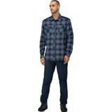 Norrona - Femund Flannel Shirt - Marine Blauw - Heren Overhemd van Katoen