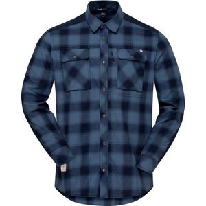 Norrona - Femund Flannel Shirt - Marine Blauw - Heren Overhemd van Katoen