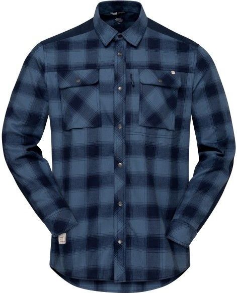 Norrona - Femund Flannel Shirt - Marine Blauw - Heren Overhemd van Katoen