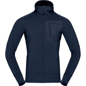 Norrona - Falketind Power Grid Hood - Fleecevest - Indigo Night Blue - Heren