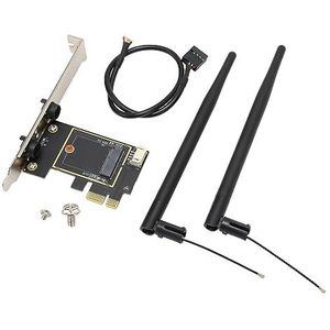 M.2 Naar PCIe-uitbreidingskaart, 6dB Dubbele Antenne M.2 Naar PCIe-adapter Eenvoudige Installatie voor Desktop