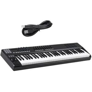 Elektronische Piano Draagbare USB-toetsenbordcontroller Met 61 Toetsen, 8 RGB-kleurige Pads Met Achtergrondverlichting En USB-kabel