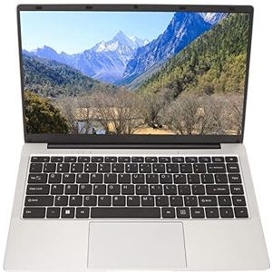 RTLR 14 inch laptop zilver ABS LCD 6000 mAh EU-stekker 100-240 V FHD notebook voor kantoorcamera voor Windows 10 (6+128G EU-stekker)