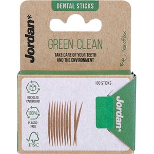 Jordan Tandenstokers Green Clean Dun 100 stuks