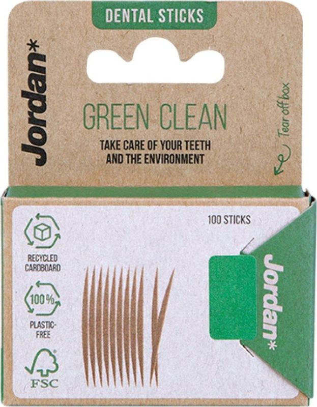 Jordan Tandenstokers Green Clean Dun 100 stuks