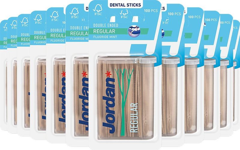 12x Jordan Tandenstokers Double Ended Regular 100 stuks