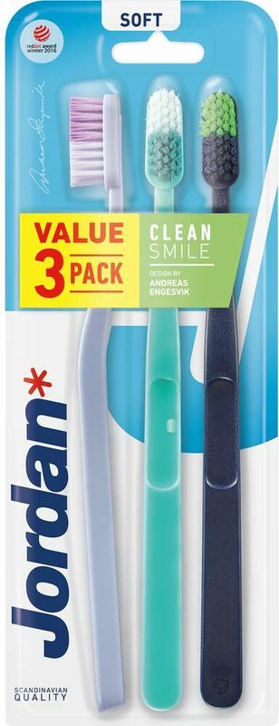 12x Jordan Tandenborstel Clean Smile Soft 3 stuks