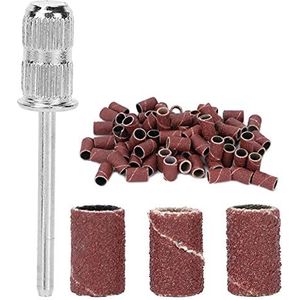 Nagelvijlset, Professionele Nagelboren Schuurbanden Bruin 80/120/180 Korrel met 75 Schuurbanden Opbergdoos voor Nail Art voor Manicure