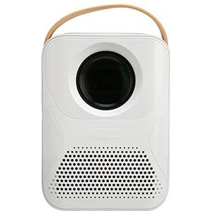 Videoprojector, 1080P 4K Optische Engine Miniprojector HiFi-luidspreker Wit 1G RAM 8G ROM voor Pc (EU-stekker)