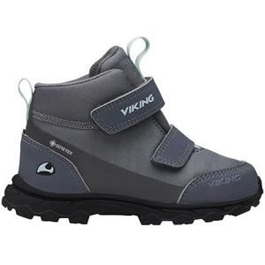 Viking Ask Mid F GTX Wandelschoenen voor jongens, uniseks, grijs/lichtgroen, 22 EU