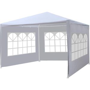 Partytent 3x3m Budget Wit met Drie Zijwanden