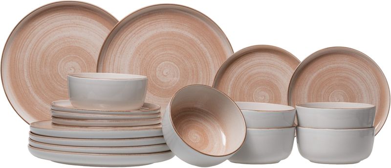 Cosy & Trendy - Serviesset Baltic - 18-delig - Perzik - Keramiek