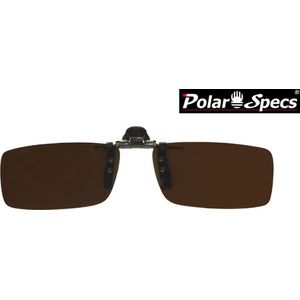 Polar Specs® 28x124 mm. Aluminium Opklapbare Voorhanger – Clip on Zonnebril – Brilclip – Voorzetbril – Polarized Brown – Unisex