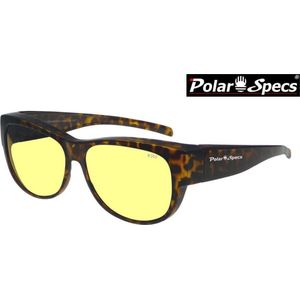 Polar Specs® Overzet Nachtbril PS5097 – Havana Brown – Polarized Nightdriving – Medium – Women