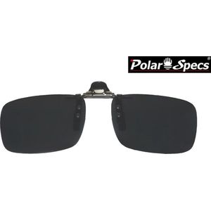 Polar Specs® 33x119 mm. Aluminium Opklapbare Voorhanger – Clip on Zonnebril – Brilclip – Voorzetbril ��– Polarized Black – Unisex