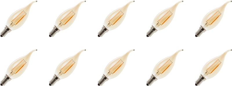 Lighto - LED Filament Kaarslamp - Goud - 2W - 2100K