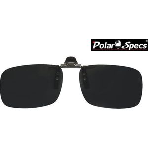 Polar Specs® 37x127 mm. Aluminium Opklapbare Voorhanger – Clip on Zonnebril – Brilclip – Voorzetbril – Polarized Black – Unisex