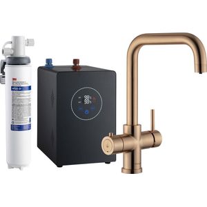 3in1 Multi -Tap Filtrete kokend water kraan & 3M waterfilter - L-uitloop- Copper Gold