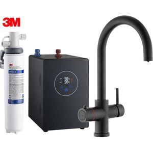 Multi -Tap - kokend water kraan - 3in1 - 3M waterfilter - C-uitloop- Mat Zwart