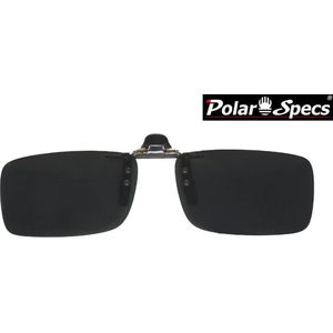 Polar Specs® 33x127 mm. Aluminium Opklapbare Voorhanger – Clip on Zonnebril – Brilclip – Voorzetbril – Polarized Black – Unisex