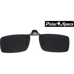 Polar Specs® 30x119 mm. Aluminium Opklapbare Voorhanger – Clip on Zonnebril – Brilclip – Voorzetbril – Polarized Black – Unisex