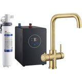 3 in1 Multi-Tap Filtrete kokend water kraan incl. boiler & 3M waterfilter, L-uitloop-Gold