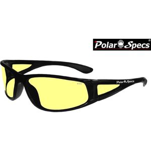 Polar Specs® Polariserende Nachtbril  Full Wrap PS9027 – Shiny Black – Polarized Nightdriving – Medium – Unisex