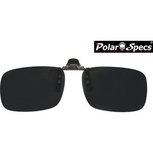 Polar Specs® 37x132 mm. Aluminium Opklapbare Voorhanger – Clip on Zonnebril – Brilclip – Voorzetbril – Polarized Black – Unisex
