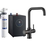 3in1 Multi-Tap kokend water kraan & 3M waterfilter - L-uitloop - Zwart