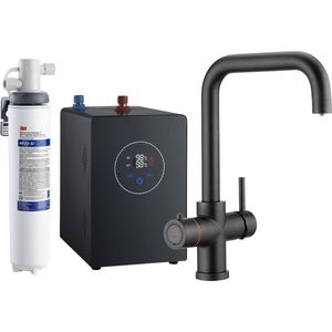 3in1 Multi-Tap kokend water kraan & 3M waterfilter - L-uitloop - Zwart