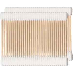 Wattenstaafjes Hout - Bamboe - 2 x 100 stuks