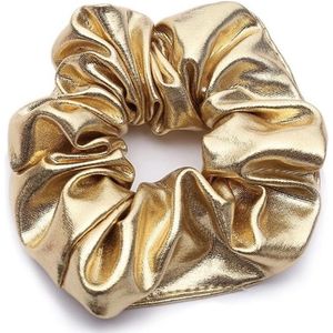 Scrunchie - kraagjeskopen.nl - leder - goud - scrunchies - haarwokkel - elastiek - schrunchies - nieuwe collectie