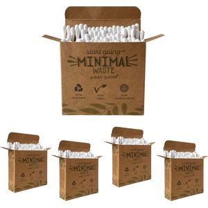 Houten wattenstaafjes - Wit - 4x100 stuks - Ideaal voor make-up